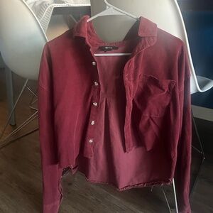 Maroon Button-Up Shirt